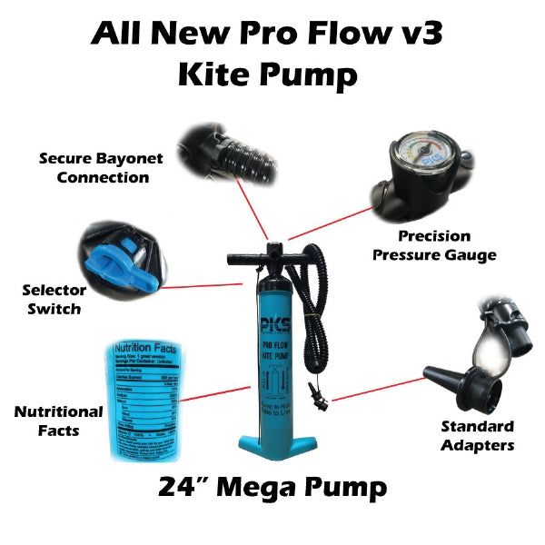 PKS Pro Flow V3 MEGA Kite Pump 24"